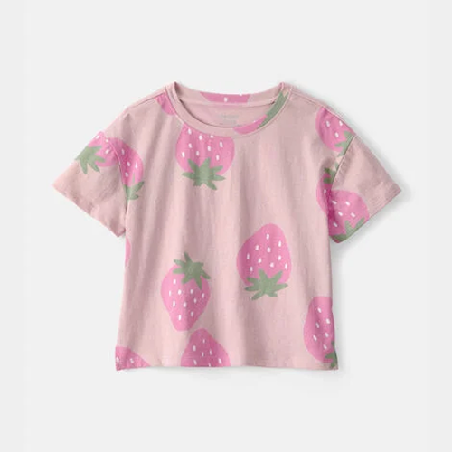 Toddler Girl Strawberry Top - Pink